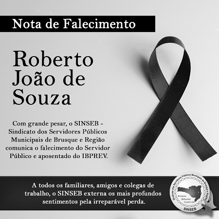 Nota de Pesar - Roberto João de Souza.