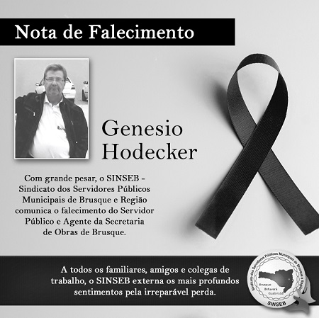 Nota de Falecimento - Genesio Hodecker