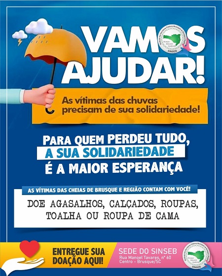 Campanha de solidariedade aos atingidos pelas enchentes na região – Ajude!