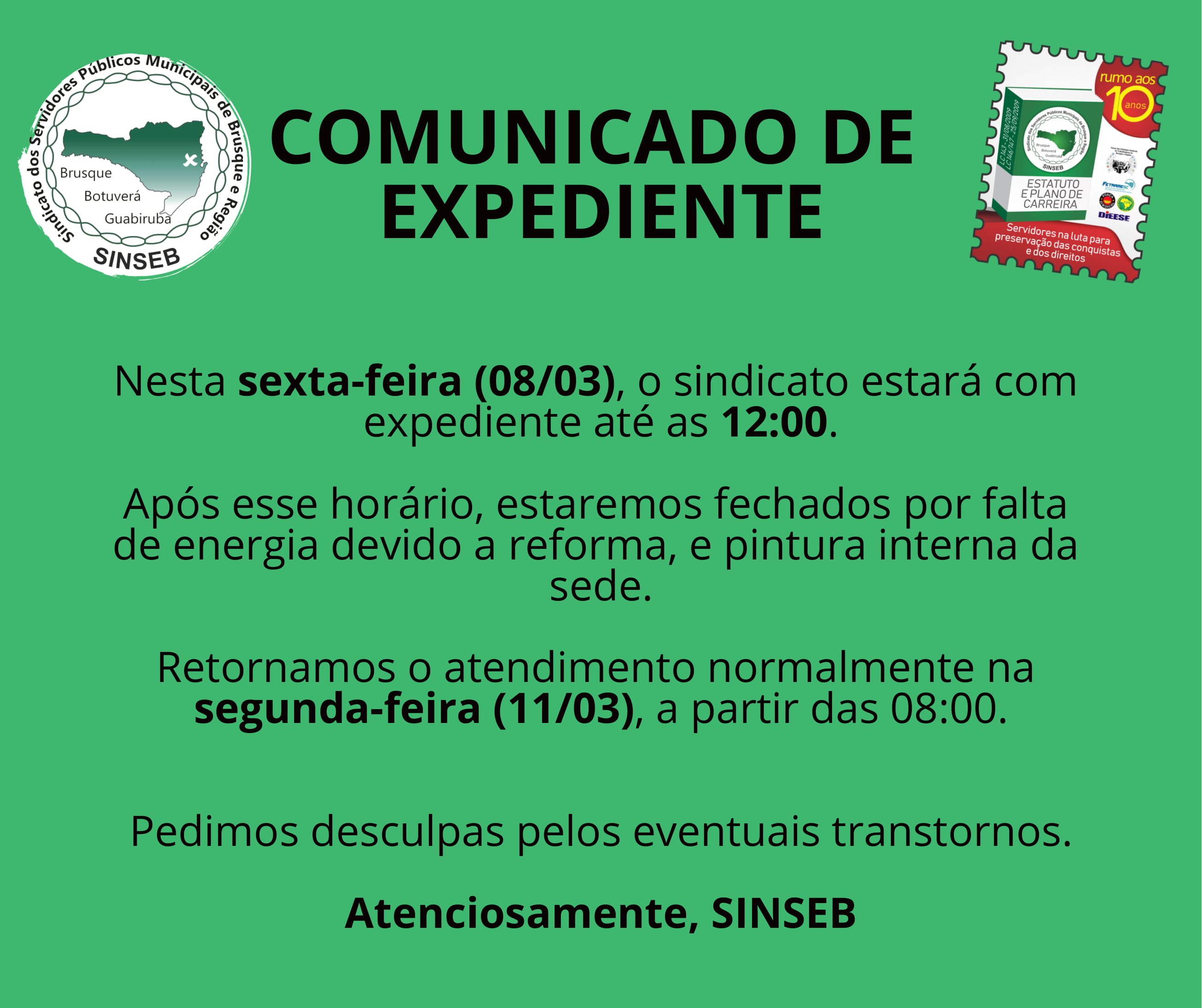 COMUNICADO DE EXPEDIENTE