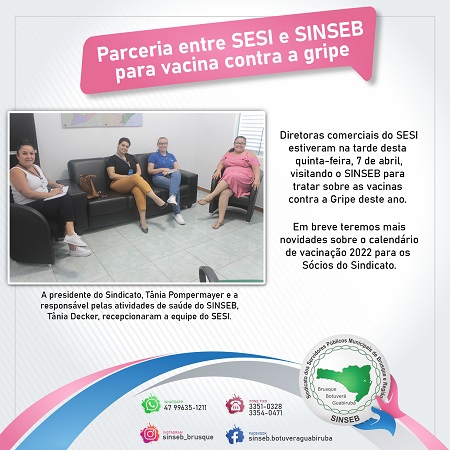 Parceria entre SESI e SINSEB para vacina contra a gripe