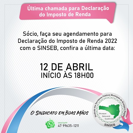 Última chamada para Declaração do Imposto de Renda 2022