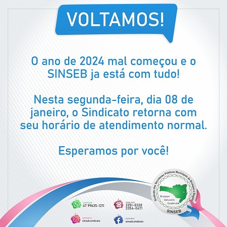 O ano de 2024 mal começou e o SINSEB ja está com tudo!