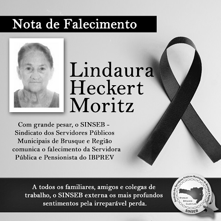 Nota de Pesar - Lindaura Heckert Moritz.