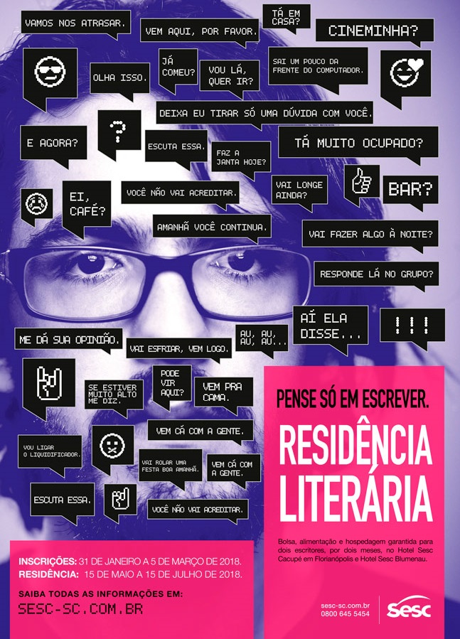 Sesc seleciona escritores brasileiros para residência literária em Florianópolis e Blumenau.