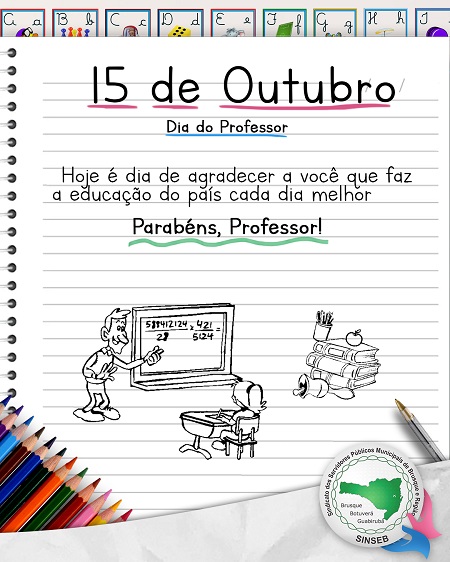 SINSEB homenageia o "Dia dos Professores" em suas redes.