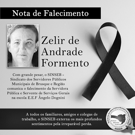 Nota de Pesar - Zelir de Andrade Formento