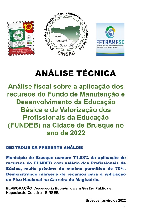 Análise Técnica e Manifesto reajuste do FUNDEB - João Batista de Medeiros