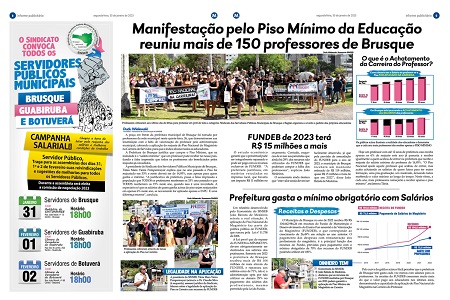 Saiu no Jornal O Município!  - Mobilização pelo Piso da Educação